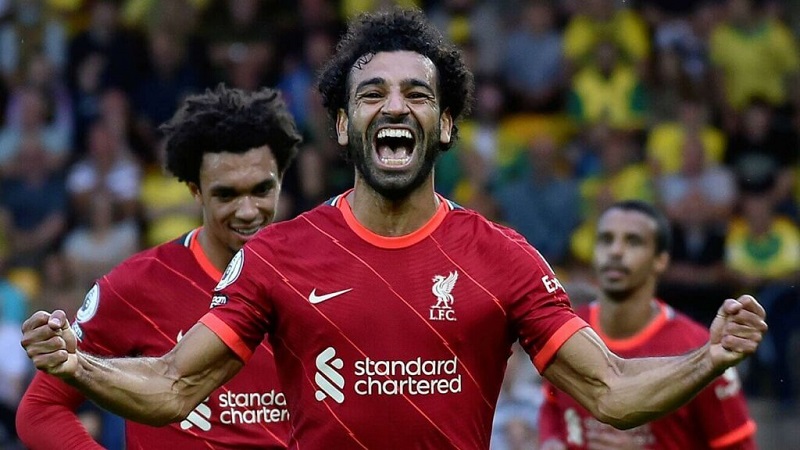 Cầu thủ Mohamed Salah ghi bàn chốt tỷ số 2-0 cho Liverpool trước Aston Villa